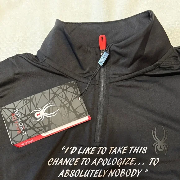 Custom Designed “Connor McGregor” Black Graphic Spyder Quarter-Zip Pullover-NWT - Picture 2 of 5